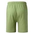 thumbnail image 6 of HCNTES Mens Cotton Linen Shorts Summer Beach Shorts Lightweight, Breathable, Soft(Green,L), 6 of 8
