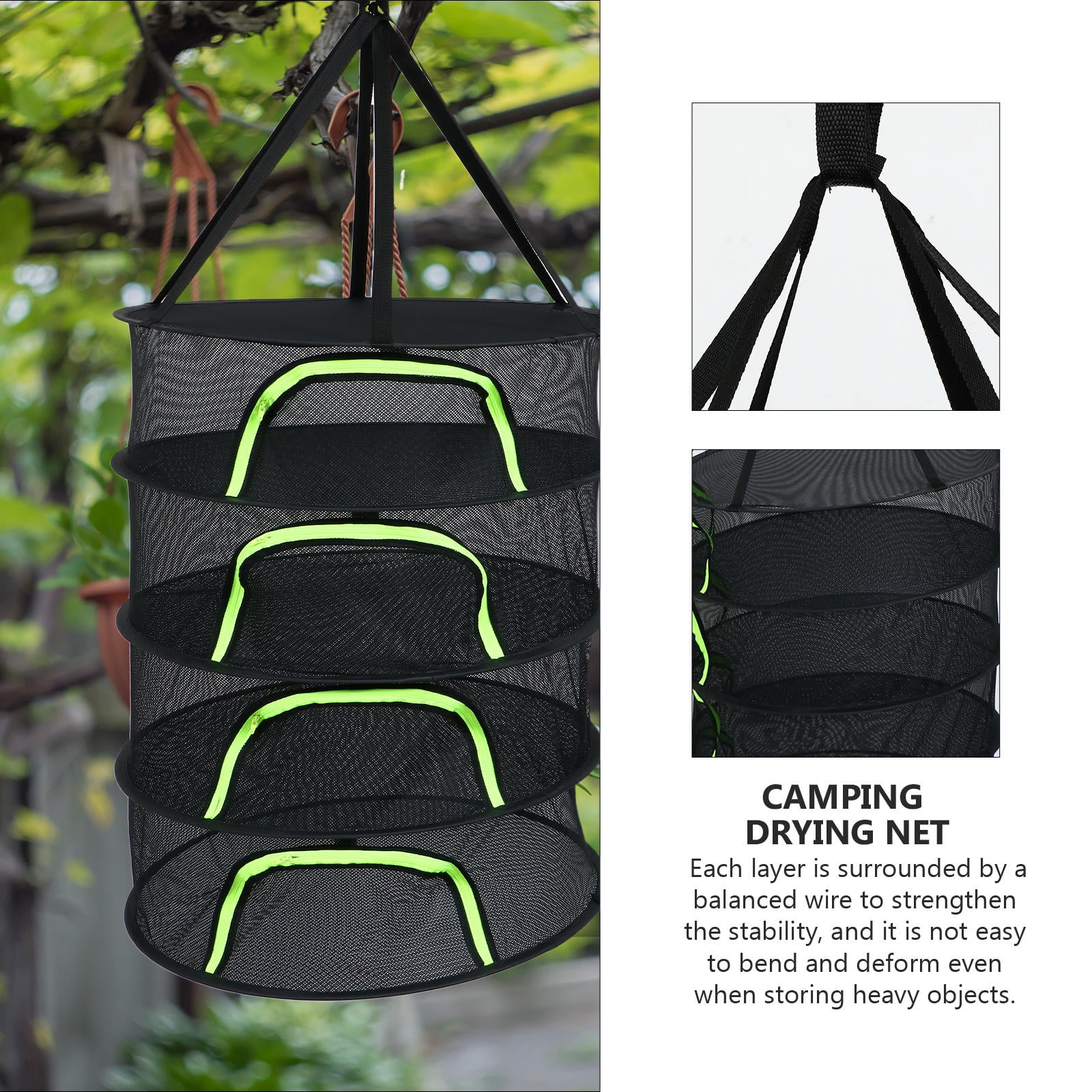 ELAYARD Black Multi-Functional Drying Net Basket, 1 Piece - Ideal for Gardeners, Outdoor Use, Camping, and Home Storage Solutions