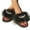 Black, variant on Anuirheih Slip on Sandals Women,Fashion Women Casual Furry Bright Flat Sandals Shoes Flip Flop(Black)