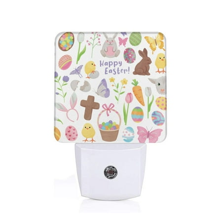 

Naloa Happy Easter1 Night Lights Plug into Wall Dusk to Dawn Sensor Warm White Led Night Light 0.5W Nightlight suit for Adults Bedroom Bathroom Hallway Kitchen