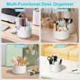thumbnail image 6 of Desk Organizer with 2 Drawer, Rotating Pen Holder for Desk, Desk Organizers and Accessories with 6 Slots Pen Organizer + 2 Drawer for Office Home Art Supplies, 6 of 14