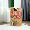 thumbnail image 6 of Yayeee Freestanding Laundry Hamper with Handle Collapsible Large Storage Basket for Clothes, Purple Abstract Floral, 6 of 7