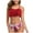 Red, variant on RKSTN Women Two Piece Swimsuits High Waisted Bikini Ruffle Tummy Control Bottoms Halter Bathing Suits