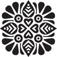 thumbnail image 1 of Printtoo Floral Mandala Pattern Wooden Square Rubber Crafting Textile Stamp-2 x 2 Inches, 1 of 1
