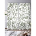 thumbnail image 4 of Boho Sage Green Floral Semi Sheer Curtains 96 Inch Length 2 Panels Set, Vintage Farmhouse Paisley Plant Sheer Kitchen Curtain Privacy Voile Window Curtain for Living Room Bedroom Rod Pocket Drapes, 4 of 7