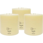 Mainstays 5"x5" Pillar Vanilla Scented Candle, Set of 3