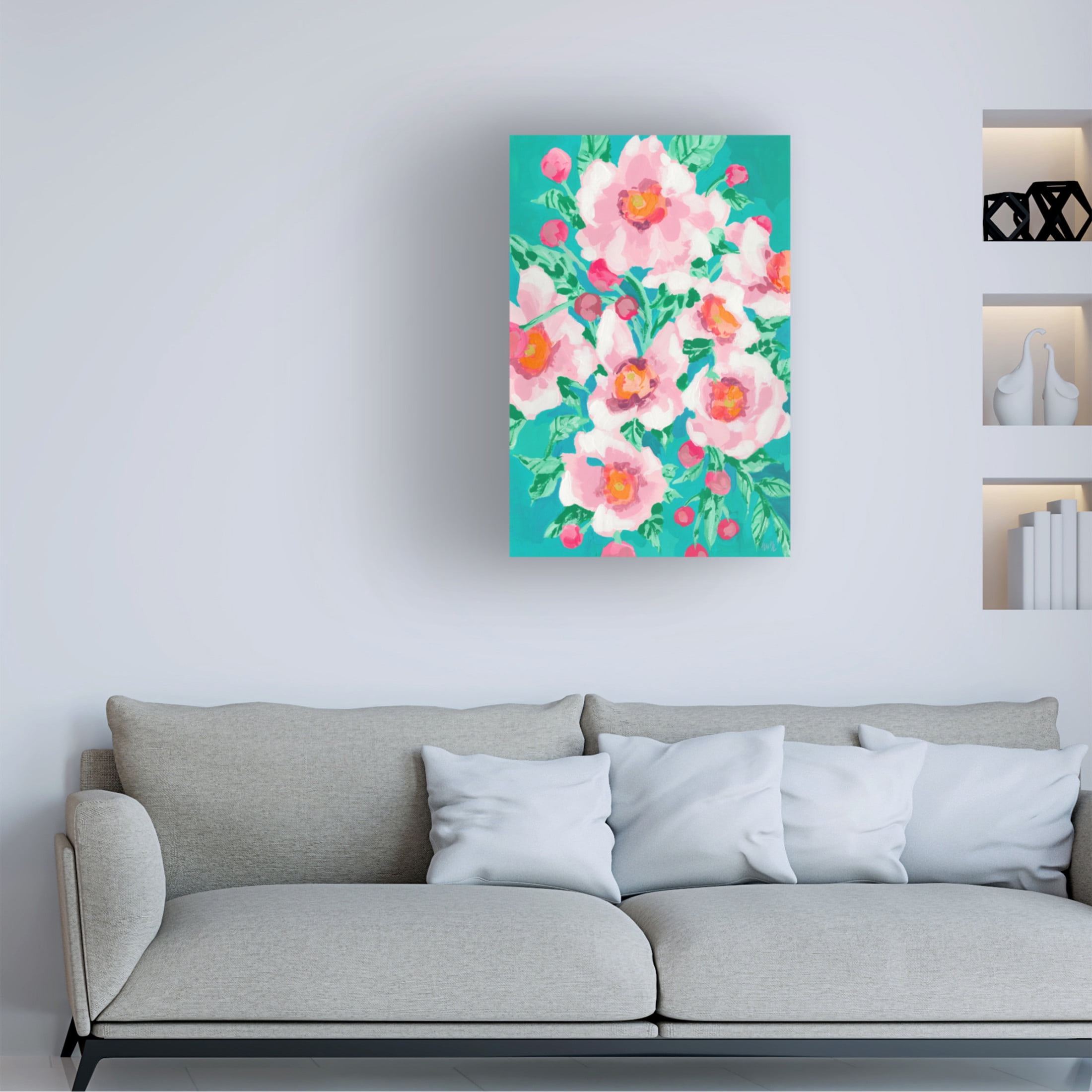 Trademark Fine Art Ania Zwara Anemones With Pink Fruits Canvas Wall Art