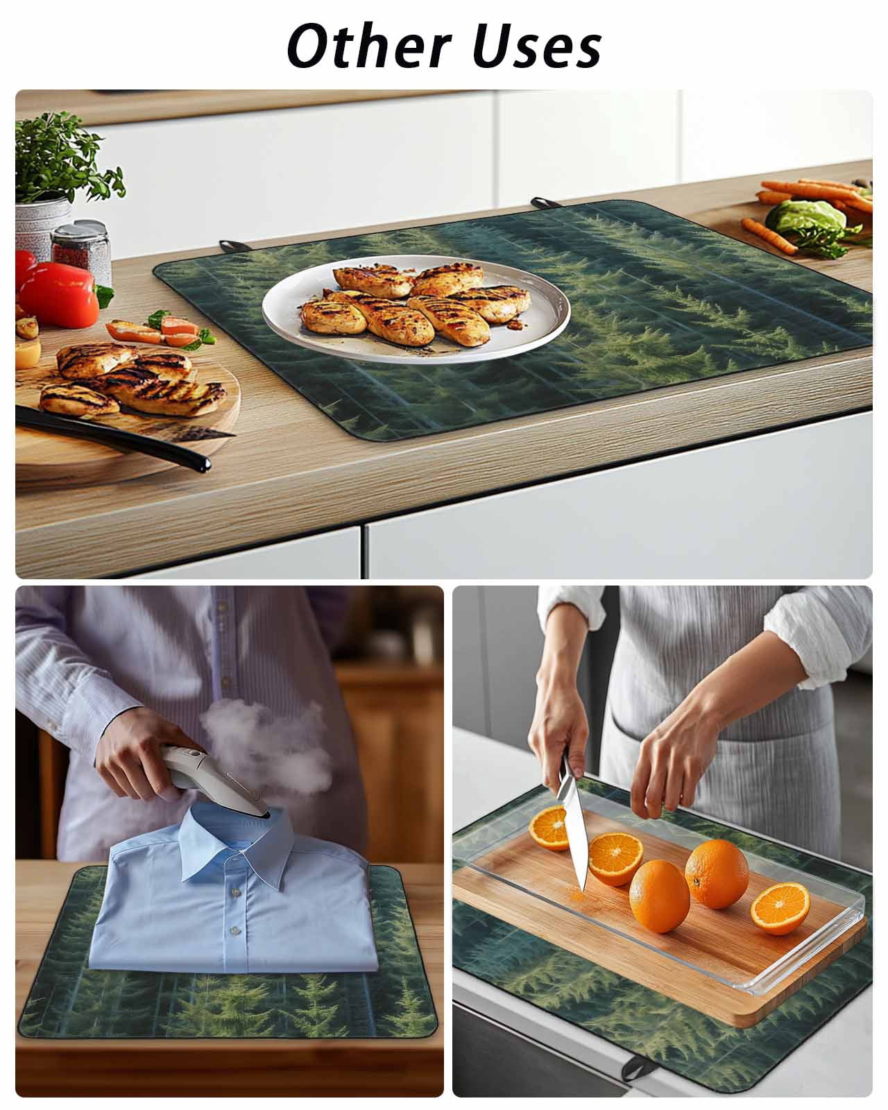Stove Top Covers for Electric Stove, Green Forest Glass Stovetop Cover Protector, Pine Tree Summer Botanical Modern Art Induction Cooktop Protector Oven Mat for Kitchen Countertop 24"x21"