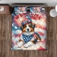 thumbnail image 4 of Miniature American Shepherd Patriotic Welcome for 4Th of July Independence Day Quilt Bedding Set MAS Dog Lover Gifts 1 Blanket Bed Cover 2 Pillowcases - 00010, 4 of 5
