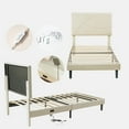 thumbnail image 7 of GOMYHOME-Twin Upholstered Bed Frame with Elegant Headboard, Sturdy Platform, Grey, 7 of 7