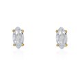 thumbnail image 2 of 14k Yellow Gold White Topaz Marquise Earrings, 2 of 2