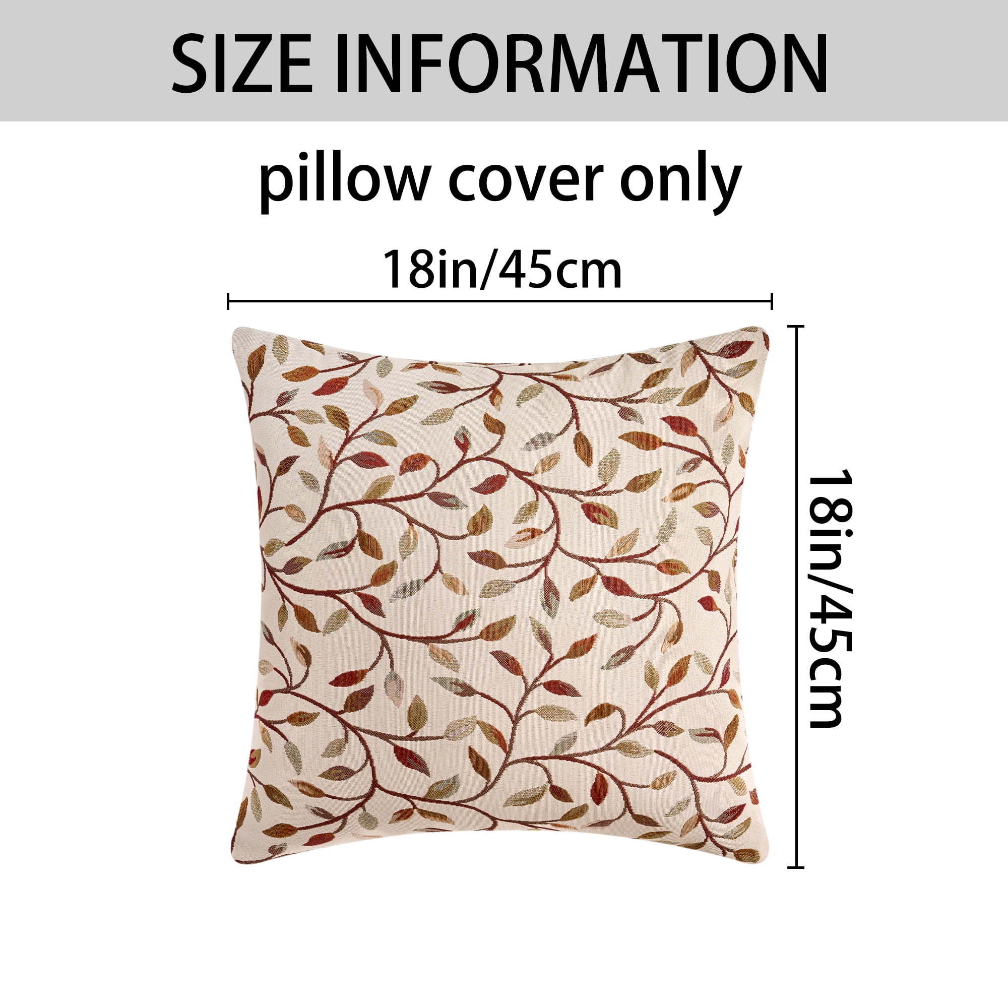 Unique Bargains Set of 2 Wild Flower Decorative Cushion Cover Red 18" x 18"