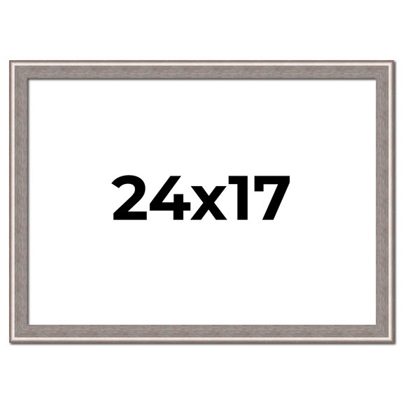 24x17 Frame Grey Real Wood Picture Frame Width 1.25 inches | Interior Frame Depth 0.5 inches | Hans