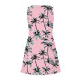 thumbnail image 4 of Tropical Print Dress for Women Sleeveless V Neck Summer Mini Dress Casual Vacation Beach Sundress, 4 of 6