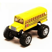 School Bus Big Wheel, Yellow - Kinsmart 5108D - 5" Diecast Model Toy Car (Brand New, but NOT IN BOX)