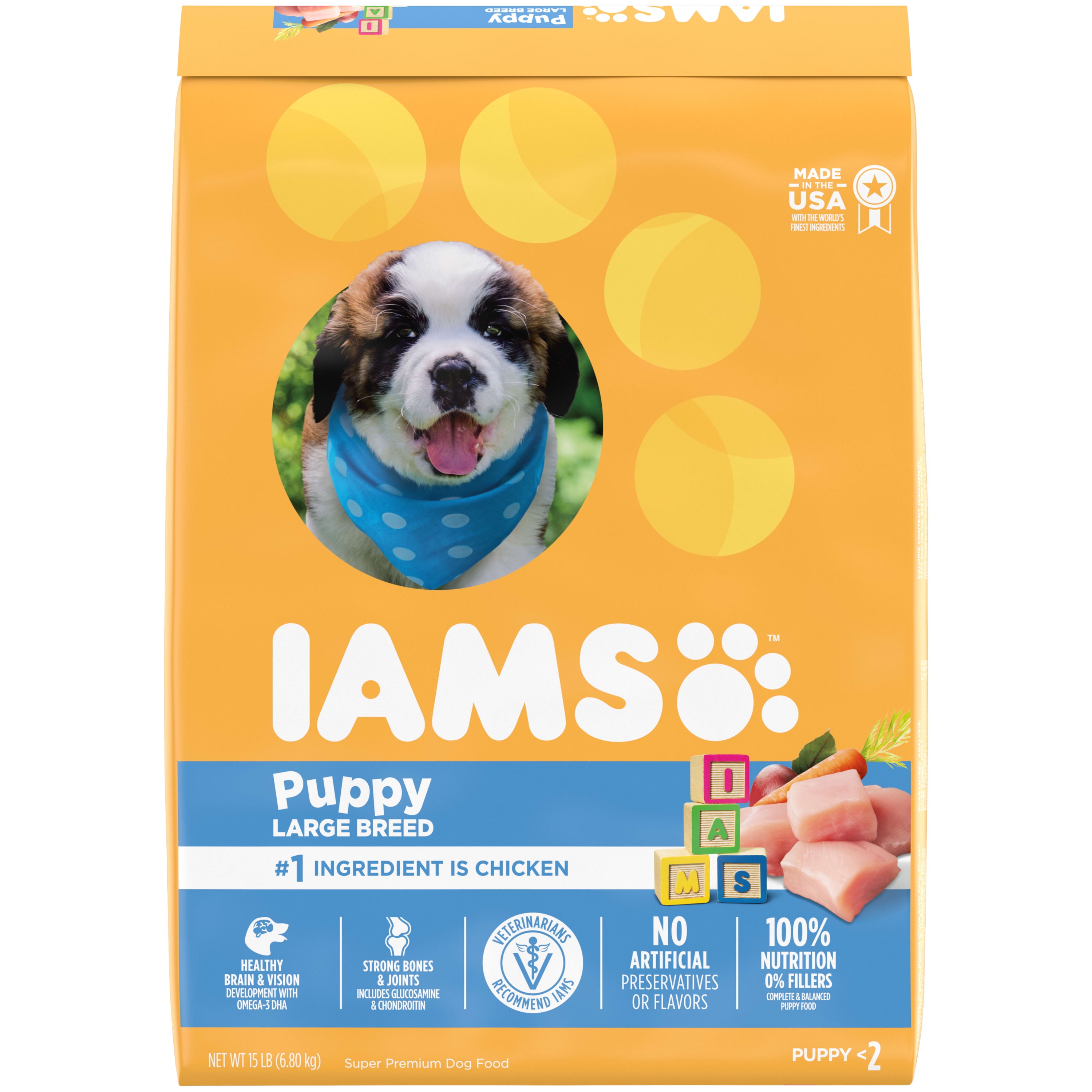 Iams Smart Puppy Large Breed Dry Puppy Food With Real Chicken 30 6 Lb Bag Walmart Com