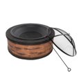 thumbnail image 1 of Sun Joe SJFP35-RW-STN 35-Inch Cast Stone Base, Wood Burning Fire Pit w/Dome Screen and Poker, Rustic Wood, 1 of 6