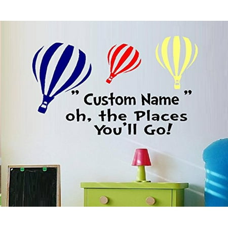 Decal ~ Oh the Places You'll go #5 ~ CUSTOM NAME Colored Balloons: Wall Decal  20