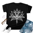 thumbnail image 4 of Lkhaha Tees Tops For Women T-Shirts Casual Short Sleeve Fashion Loose Round Neck Printed Daily Dressy Blouse Black S, 4 of 4