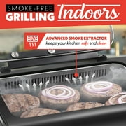 Gourmia 6 Qt Smokeless Indoor Grill & Air Fryer, 5-in-1 FoodStation, Black