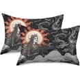 thumbnail image 2 of GZHJMY Satin Pillowcase for Hair and Skin Breathable Slip-Cool, Wrinkle-Resistant Soft and Smooth 20x40In Single Side Envelope Opening Without Zipper Moon God, 2 of 7