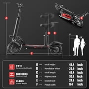 Electric Scooter, Dual Motor 1200W Peak,48V 15AH 27 MPH, Foldable Adult Scooter, UL 2272 Certified Full Suspension