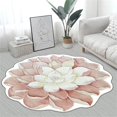 thumbnail image 1 of Floral Area Rugs Peony Flower Shape Area Rugs Non-Slip Rugs Floral Shaggy Carpet Bath Mat for Bedroom Living Room and Sofa, Beige, 2'x2', 1 of 7