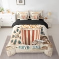 thumbnail image 2 of YST Ensemble de Literie Vintage Cinéma 7 Pcs Simple, Lit Popcorn avec Draps pour Enfants Adultes, Ensemble de Lit Moderne Réversible, 2 of 5