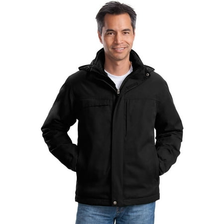 - Port Authority Men's Herringbone Storm Waterproof Flap Parka_Black_S