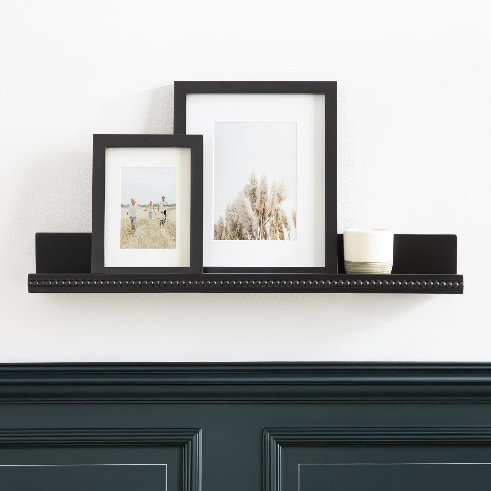 Hometrends 23in Wakiva MDF Floating Wall Ledge Shelf Black, 23IN WAKIVA SHELF BLACK