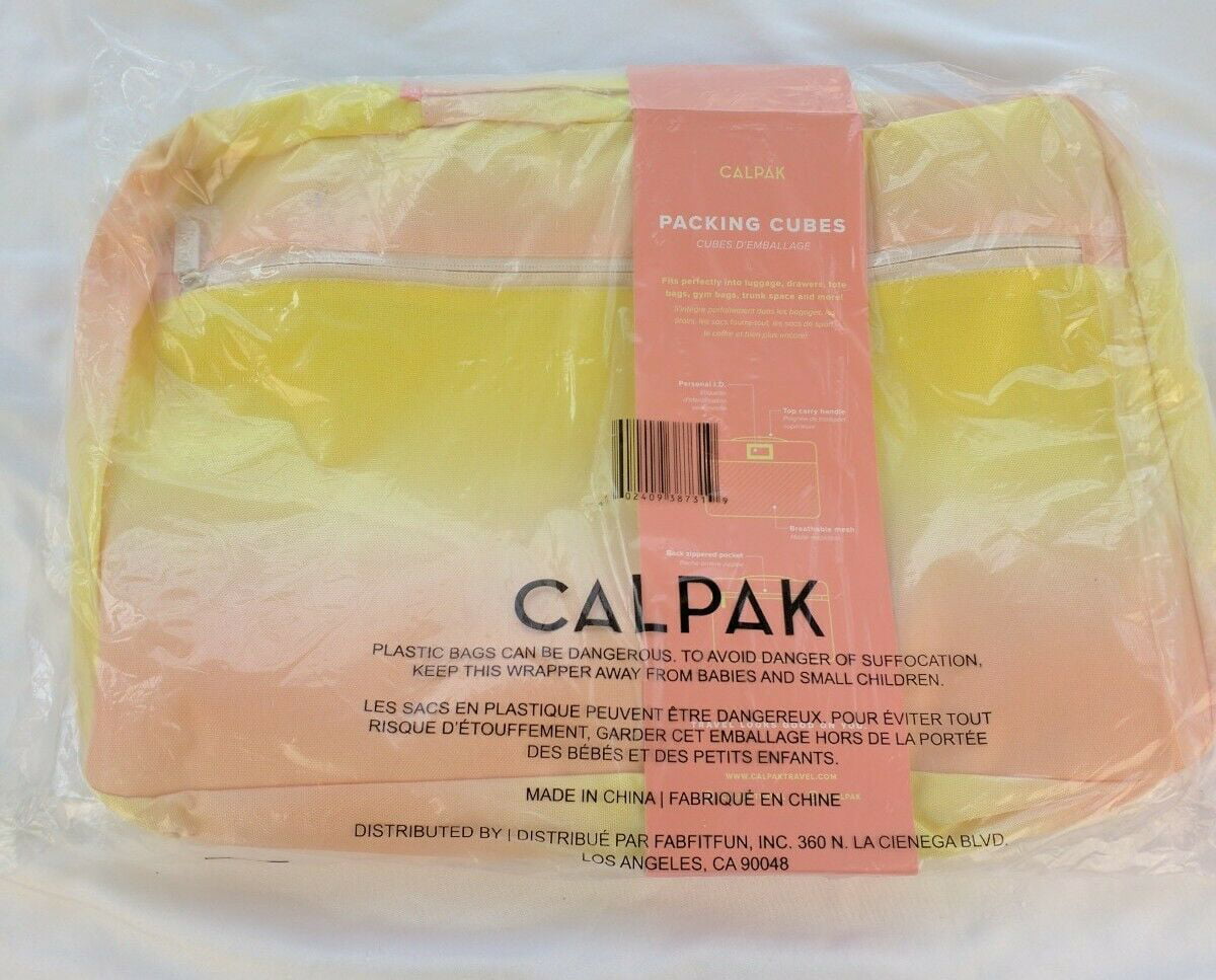 CALPAK 3-Piece Packing Cubes~Storage~Fits in Luggage~Drawers~Sm/Md/Lg~SORBET~New 