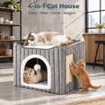 3-in-1 Cat Cave Bed For Indoor Cats With Scratch Pad - Walmart.com