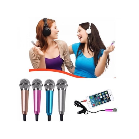 Dragonus Cell Phone Portable Singing Mic Wired Stereo Mini Pocket Karaoke Microphone