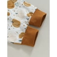 thumbnail image 7 of Wassery Baby Boy 3Pcs Halloween Outfits Long Sleeve Letter Print Romper Tops+ Pumpkin Print Pants + Hat Set 3 6 12 18 Months Infant Boy Fall Clothes, 7 of 7