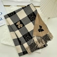 thumbnail image 4 of Women Scarf Fashion Long Plaid Shawls Wraps Big Grid Winter Warm Lattice Large Scarves Gifts Cold Weather Accessories, 4 of 5