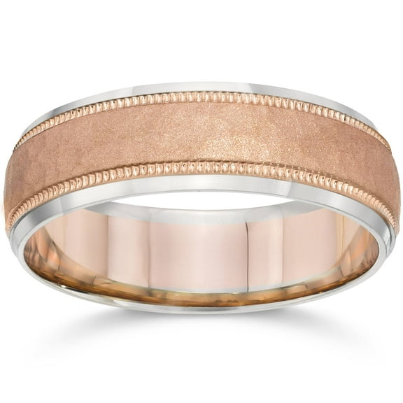 Pompeii 6MM Hammered Wedding Band 14K Rose Gold (,)