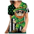 thumbnail image 2 of Lolmot Scrubs Women St Patricks Day Shirt Comfortable Easy Fit Lightweight Durable Soft Stretch Nursing Working Uniform Short Sleeve V Neck T Shirt Irish Holiday Tops with Pockets, 2 of 5