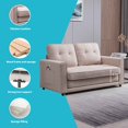 thumbnail image 5 of CECER Convertible Futon Sofa Bed, Upholstered Loveseat Sofa Couch, Linen Upholstered Sleeper Sofa, Futon Couch w/ Solid Wood Frame, Pull out sofa bed, Furniture for Living Room, Apartment, Beige, 5 of 7