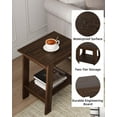thumbnail image 4 of Royalbelle Walnut Color End Table with Double Storage Shelves, Small Space Side Table, 4 of 5