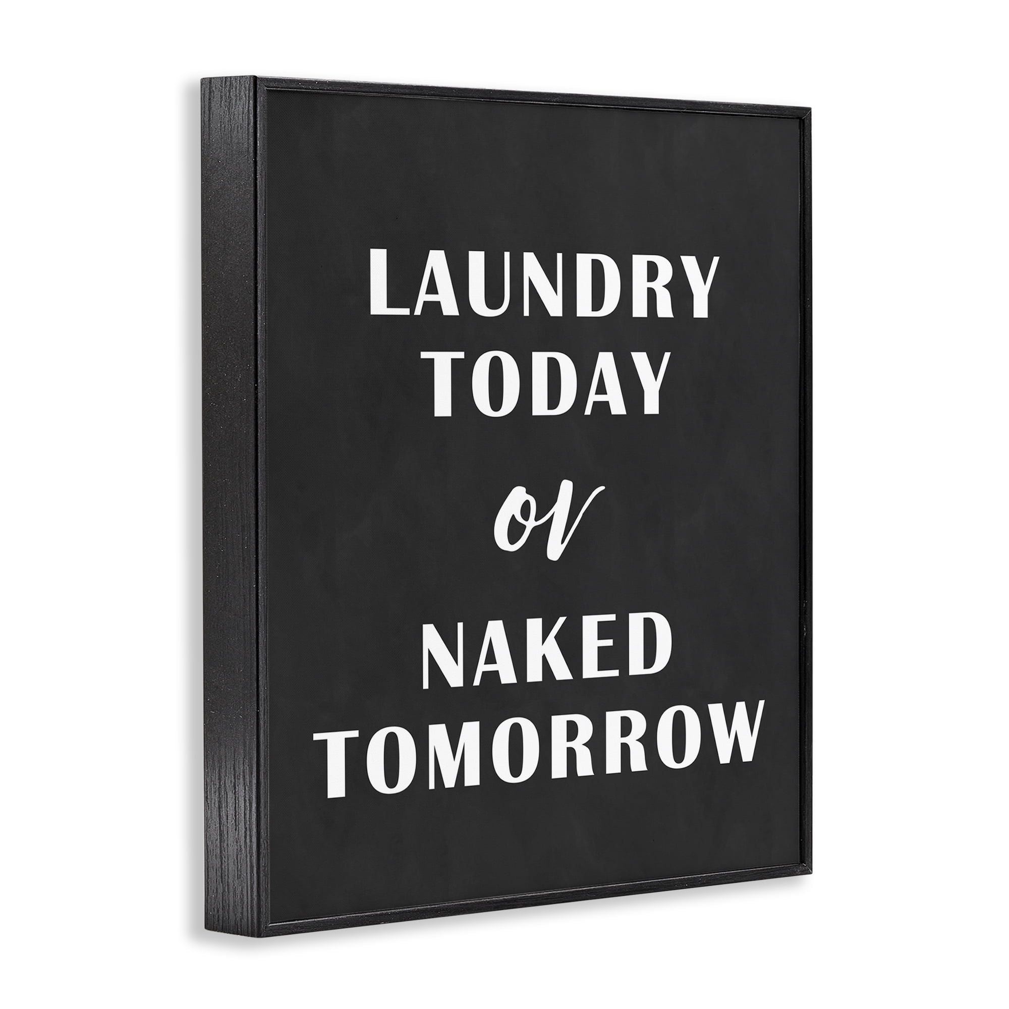 Stupell Industries Laundry Today Chalkboard Typography Painting Black Framed Art Print Wall Art, 16 x 20