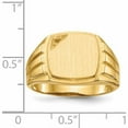 thumbnail image 5 of 14K Yellow Gold 11.5X12.0mm Grooved Sides Open Back Diamond Men\'s Signet Ring Mtg (Size 10) Made In United States -Jewelry By Sweet Pea, 5 of 8