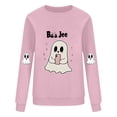 thumbnail image 3 of Funny Halloween Hoodies for Women Long Sleeve Graphic Sweatshirts with Pockets Ghost Cute Fleece Lined Sweat Shirts Purple, M, 3 of 4