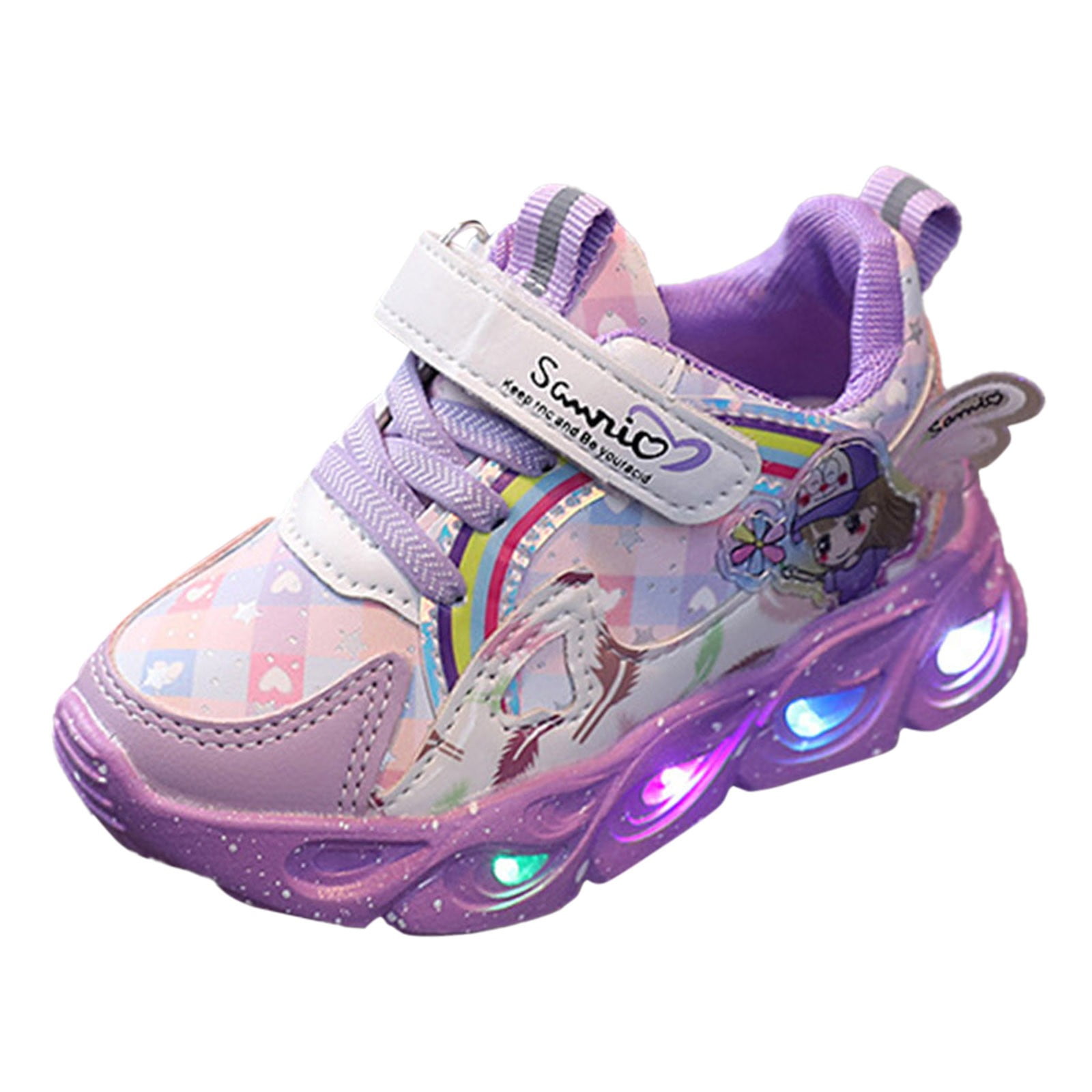 B91xZ Baby Boy Girl Shoes Canvas Toddler Sneakers Anti Slip Infant First Walkers Purple 6