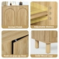 thumbnail image 5 of Accent Cabinet with Arched Fluted Door for Entryway Hallway, Beige Sideboard Buffet Cabinet, Storage Cabinet with Adjustable Shelves for Living Room, 5 of 7