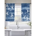 thumbnail image 5 of Sea Stars Sheer Curtains 45 Inch Long 2 Panels, Summer Beach Sea Stars Navy Blue Texture Light Filtering Rod Pocket Curtains, Sheer Voile Drapes for Living Room Bedroom, 52"x45", 5 of 8