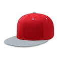 thumbnail image 2 of CHOK.LIDS Flat Bill Visor Classic Snapback Hat Blank Adjustable Brim High Top End Trendy Color Style Two Tone Baseball Cap (Red/Light Grey), 2 of 4