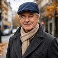 thumbnail image 3 of Joernso Men Woolen Newsboy Flat Cap, Soft Fitted Driving Cabbie Hat, Retro Style Peaked Cap for Spring And Autumn Casual Daily Wear, 3 of 8