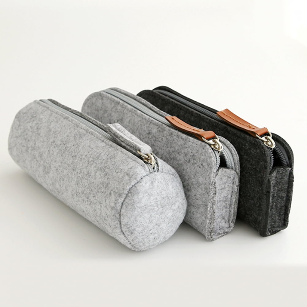 Yesbay Pencil Case Felt Student Pen Box Ruler Eraser Stationery Zipper Bag,2#