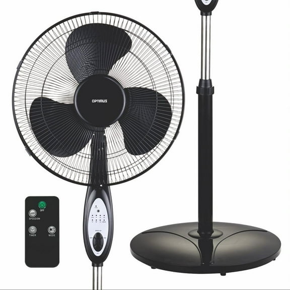 Optimus 16" Oscillating Stand Fan with Remote Control, 2 pack