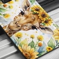 thumbnail image 6 of Giraffe Watercolor Design With Sunflowers Faux Leather Travel Luggage Tag, 6 of 7